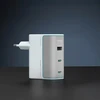 Cuktech AD1003EU 100W GaN 2x USB-C + USB-A sieninis įkroviklis su laidu - Baltas