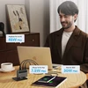 Cuktech CUKAD1003EUG GaN 100W laidinis įkroviklis 2 x USB-C 1 x USB-A su USB-C kabeliu – pilkos spalvos