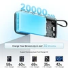 Cuktech CUKP200NGLLG 55W 20000mAh Powerbank with Built-in USB-C Cable - Baltas
