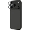 „AmazingThing“ stiklinis dėklas „Apple iPhone 17 Pro / Pro Max“ su pilku aliuminio rėmeliu
