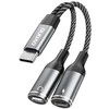 Dudao L13C+ 2in1 USB-C adapteris – pilkas