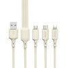 Dudao L7SE 3in1 USB-A – 2x USB-C / Lightning 66W kabelis 1.2m – beige