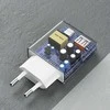 GaN Dudao A30EUL 30W USB-A / USB-C laidinis įkroviklis + USB-C – Lightning kabelis – baltos spalvos