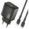 Dudao A27 MaxC 35W laidinis įkroviklis + USB-C kabelis – juodos spalvos