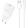Dudao A4EU USB-A 2.1A laidinis įkroviklis – baltos spalvos + USB-A – micro USB kabelis