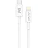 Dudao L6X USB-C – Lightning PD 20W 1m kabelis – baltos spalvos