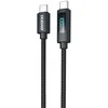 Dudao L7C USB-C – USB-C 100W kabelis with LED Ekranas 1m – juodos spalvos