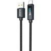 Dudao L7T USB-A – USB-C 66W kabelis with LED Ekranas 1m – juodos spalvos