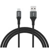 Dudao L3SM USB-A – MicroUSB 3A 1.2m Braided kabelis – juodos spalvos