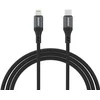 Dudao L3CL USB-C – Lightning 30W Braided Cable 1.2m – juodos spalvos