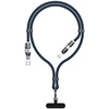 Dudao L20Max 65W 4 viename laidas su dirželiu, USB-C į USB-C su „Lightning“ ir USB-A adapteriai - Mėlyna