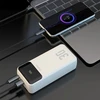Dudao K15Max 30000mAh PD 22.5W išorinė baterija su USB-C ir Lightning laidais - Baltas