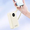 Dudao K14+ išorinė baterija 20000mAh 22.5W USB-C / USB-A / integruoti „Lightning“ ir USB-C laidai - Baltas