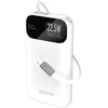 Dudao K31 10000 mAh 22.5W PD Powerbank su integruotu kabeliu – baltos spalvos