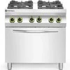 Dujinė viryklė 4 degikliai su elektrine konvekcine orkaite GN1/1 Kitchen Line - Hendi 225882