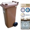 Europlast Austria BIO šiukšliadėžės konteineris dvigubu dugnu, rudas, 240L BIO + GRID