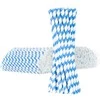 Gsg24 BIO ekologiški popieriniai šiaudeliai PAPER STRAWS storio 8/205mm - balti ir mėlyni 500 vnt.