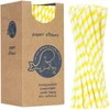 Gsg24 BIO ekologiški popieriniai šiaudeliai PAPER STRAWS storio 8/205mm - balti ir geltoni 160 vnt.