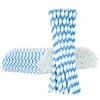 Gsg24 BIO ekologiški popieriniai šiaudeliai PAPER STRAWS 6/205mm - balti ir mėlyni 500 vnt.