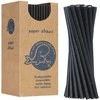Gsg24 BIO ekologiški popieriniai šiaudeliai PAPER STRAWS 6/205mm - juodi 250 vnt.
