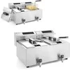 Hendi Mastercook skaitmeninė skydinė gruzdintuvė su čiaupu 2x8L 2x3500W