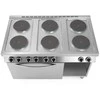 Hendi Laisvai pastatoma elektrinė viryklė 6 x 2,6 kW su GN1/1 3 kW orkaite, plotis 120 cm