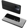 Dėklas Hurtel Glossy Flip Case, skirtas Xiaomi Redmi 11A / Poco C55 / Redmi 12C Clear View Case juoda