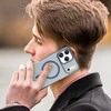 Hurtel Dėklas Magnetic Abrasive skirtas Apple iPhone 17 Pro Max suderinamas su MagSafe – mėlynos spalvos