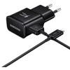 EP-TA200EBE + EP-DR140ABE Samsung 15 W kelioninis įkroviklis + USB-C duomenų kabelis juodas (OOB masinis)