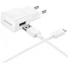 EP-TA50EWE + ECB-DU4AWE Samsung 8W kelioninis įkroviklis + microUSB Data kabelis baltos spalvos (OOB Bulk)