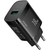 Joyroom JR-TF4 18W wall charger with 3A USB-A - USB-C 1m cable - juodas