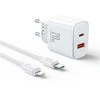 Įkroviklis Joyroom JR-TCF05 blykstė, 20W + C į L laidas 1m (Baltas)