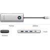 Orico USB-C 8w1 | 2x USB-A 3.0 | 1x USB-A 2.0 | 1x USB-C 3.0 | 1x USB-C PD 100W | 1x HDMI 4K 60Hz | 1x VGA 1080P 60Hz | 1x RJ45 Gigabit Ethernet - sidabrinė