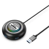 Orico YXR4 RGB USB šakotuvas su 4 prievadų USB-A 3.0 su SD ir Micro SD kortelių skaitytuvu, 1,8 m - Juodas