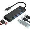 Orico PAPW3AT-U3 USB šakotuvas, 4 prievadų, 3x USB-A 3.0, su Micro SD/SD kortelių skaitytuvu, 1,8 m - juodas