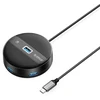 ORICO YS1-C2 4-port USB hub 1x USB-A 3.0 3x USB-A 2.0 0.3 m - juodas