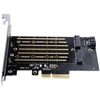 „Orico PDM2 PCI-E 3.0 x4“ išplėtimo plokštė, skirta M.2 NVMe ir SATA diskams - Juodas