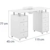 Physa Kosmetinis manikiūro stalas su absorberiu 8 stalčiai 119 x 45 x 77 cm