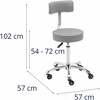 Physa Kosmetinė kėdė su atlošu ant ratukų iki 150 kg WELLS tamsiai pilka