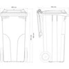 Konteinerių kibiras atliekoms ir šiukšlėms SERTIFIKATAI Europlast Austria - mėlynas 120L