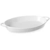 Ovali kepimo indas su rankenomis 215x140x35mm baltas porcelianas - Hendi 784013