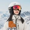 Qunature Vaikiški slidinėjimo akiniai su nerasojančiu UV400 sluoksniu, M/L dydžio, juodi