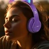 Ausinės Słuchawki Hainice KittyBeats P47, violetinė