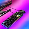 Klawiatura Klaviatūra Žaidimų klaviatūra su LED apšvietimu žaidėjams su membraniniu USB numlock