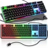 Klawiatura Klaviatūra Žaidimų klaviatūra su LED apšvietimu žaidėjams su membraniniu USB numlock