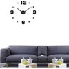 RTO Laikrodis ścienny 3d nowoczesny przyklejany na ścianę juoda xxl 130 cm -juoda o639
