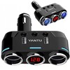 RTO Retoo Cigarečių žiebtuvėlio lizdo skirstytuvas-įkroviklis 2x USB-A LCD 12/24 V 100 W