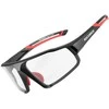 Rockbros SP216BK photochromic UV400 dviratininko akiniai – juodos spalvos and raudonos spalvos