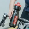 Gertuvė Rockbros 750 ml Bike Bottle - Transparent Juodas with Raudona Mouthpiece