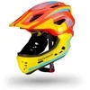 Rockbros TT-32SOYB-M children’s bicycle helmet with detachable chinbar, dydis M – yellow-oranžinis